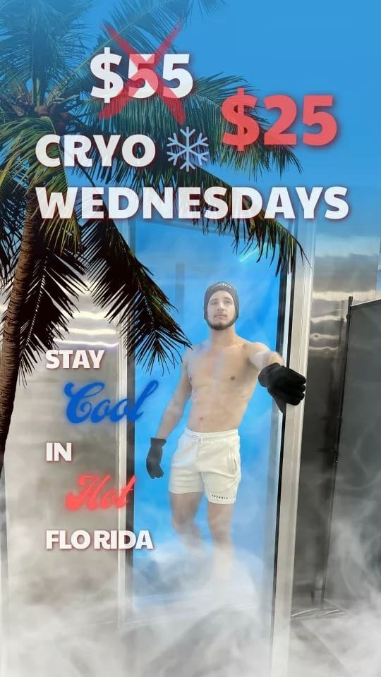 Whole body cryotherapy special in Spring Hill - Cryo Wednesdays.