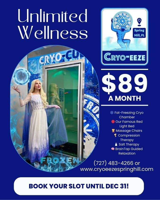 Red Light therapy special Unlimited Wellness $89 a month Spring Hill Florida